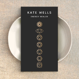 Elegant Gold Chakras Spiritueller Energy Healer Visitenkarte