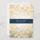 Elegant Gold Champagne Navy Blue Wedding Einladung (Rückseite)