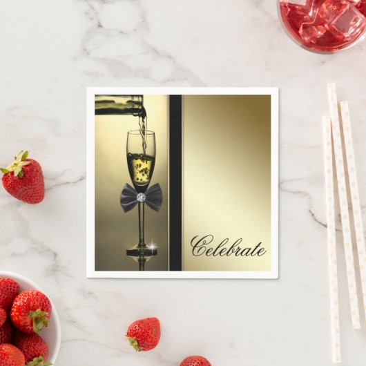 Elegant Gold Champagne Serviette (Beispiel)