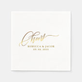 Elegant Gold Cheers Calligraphy Script Serviette (Vorderseite)