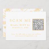 Elegant Gold Chinoiserie QR Code Wedding RSVP Einladung (Vorne/Hinten)