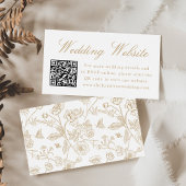 Elegant Gold Chinoiserie Wedding Website QR Code Begleitkarte