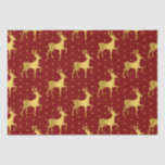 Elegant Gold Christmas Deer auf Red Dot Seidenpapier<br><div class="desc">Erleben Sie den Urlaubssinn mit unserem eleganten goldenen Weihnachtshirsch auf rotem Punktpapier. Die perfekte Touch für Ihre Weihnachtsgeschenkverpackung,  Dekoration oder Urlaubskunst.</div>