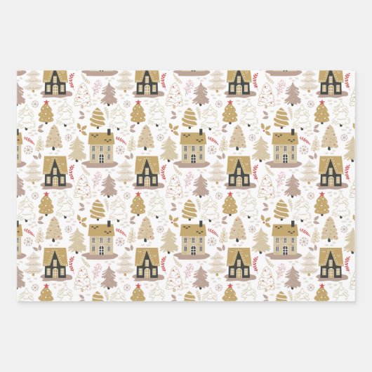 Elegant Gold Christmas Geschenkpapier Set (Vorderseite)