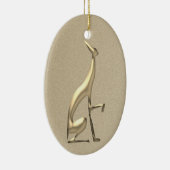 Elegant Gold Christmas Keramik Ornament (Rechts)