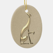 Elegant Gold Christmas Keramik Ornament (Hinten)