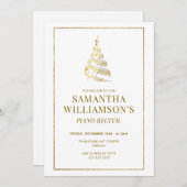 Elegant Gold Christmas Piano Recital & Program Einladung (Vorne/Hinten)