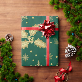 Elegant Gold Christmas Seamless Pattern – Luxury H Geschenkpapier