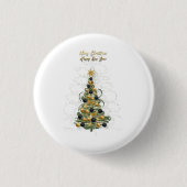 Elegant Gold Christmas tree  button  (Vorderseite)