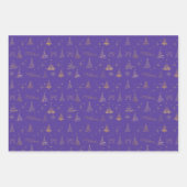 Elegant Gold Christmas Tree Doodles Geschenkpapier Set (Vorderseite)
