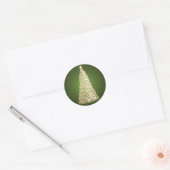 Elegant Gold Christmas Tree Green Runder Aufkleber (Umschlag)