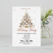 Elegant Gold Christmas Tree Holiday Party Folieneinladung (Stehend vorne)