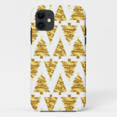 Elegant Gold Christmas Tree iPhone Case (Rückseite)