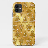 Elegant Gold Christmas Tree iPhone Case (Rückseite)