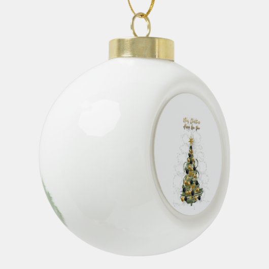 Elegant Gold Christmas tree   ornament  (Links)