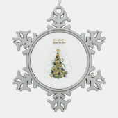 Elegant Gold Christmas tree snow flakes ornament (Vorderseite)
