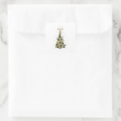 Elegant Gold Christmas tree ,square stickers  (Tasche)