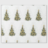 Elegant Gold Christmas tree ,wrapping paper Geschenkpapier (Flach)