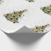 Elegant Gold Christmas tree ,wrapping paper Geschenkpapier (Ecke)