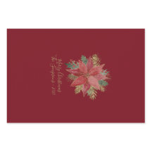 Elegant Gold Christmas Trees Red Poinsettia Floral