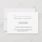 Elegant Gold Circle Motif Black Linen Look RSVP Karte (Rückseite)