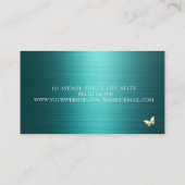 Elegant Gold Circles Butterflies Green Metallic Visitenkarte (Rückseite)