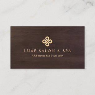 ELEGANT GOLD CLOVER LOGO for Salon, Wellness-Cente Visitenkarte