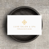 ELEGANT GOLD CLOVER LOGO on WHITE for Salon, Welln Visitenkarte