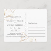 Elegant Gold Conch Shell Wedding Save the Date Ankündigungspostkarte (Rückseite)