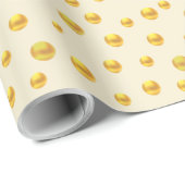 Elegant Gold Confetti auf Champagnerfarbe Geschenkpapier (Rolleneckpunkt)