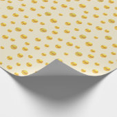 Elegant Gold Confetti auf Champagnerfarbe Geschenkpapier (Ecke)