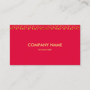Elegant Gold Confetti auf Fuchsia Visitenkarte
