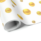 Elegant Gold Confetti auf Weiß Geschenkpapier (Rolleneckpunkt)