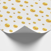 Elegant Gold Confetti auf Weiß Geschenkpapier (Ecke)