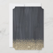 Elegant Gold Confetti Diamonds Black Sweet 16 Einladung (Rückseite)