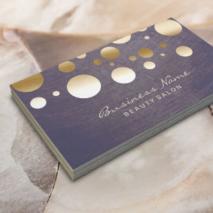 Elegant Gold Confetti Dots Beauty Salon Visitenkarte
