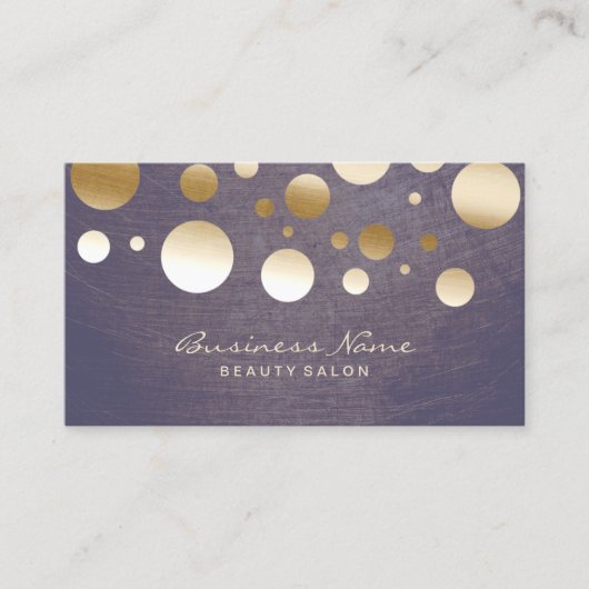 Elegant Gold Confetti Dots Beauty Salon Visitenkarte (Vorderseite)