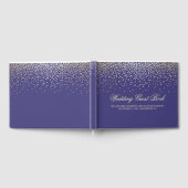 Elegant Gold Confetti Dots Navy Hochzeit Gästebuch (Voll)