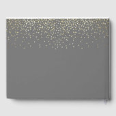 Elegant Gold Confetti Dots Wedding Gästebuch (Rückseite)