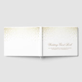 Elegant Gold Confetti Dots White Wedding Gästebuch (Voll)