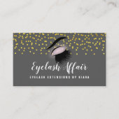 Elegant Gold Confetti Eyelash Extensions Terminkarte (Vorderseite)