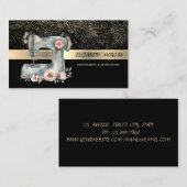 Elegant Gold Confetti,Floral Sewing Machine Visitenkarte (Vorne/Hinten)