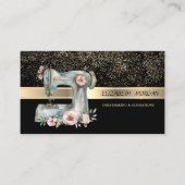 Elegant Gold Confetti,Floral Sewing Machine Visitenkarte (Vorderseite)