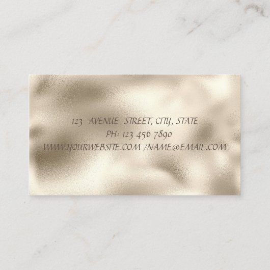 Elegant Gold Confetti Glitzer Lotus Metallic Visitenkarte (Rückseite)