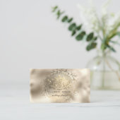 Elegant Gold Confetti Glitzer Lotus Metallic Visitenkarte (Stehend Vorderseite)