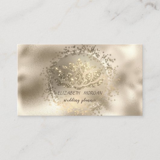 Elegant Gold Confetti Glitzer Lotus Metallic Visitenkarte (Vorderseite)