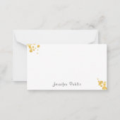 Elegant Gold Confetti Handwriting Mit Monogramm Mitteilungskarte (Vorderseite)