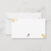 Elegant Gold Confetti Handwriting Mit Monogramm Mitteilungskarte (Rückseite)