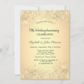 Elegant Gold Confetti Hochzeit Jahrestag Einladung (Vorderseite)