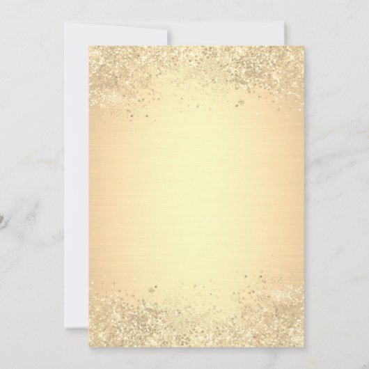 Elegant Gold Confetti Hochzeit Jahrestag Einladung (Rückseite)